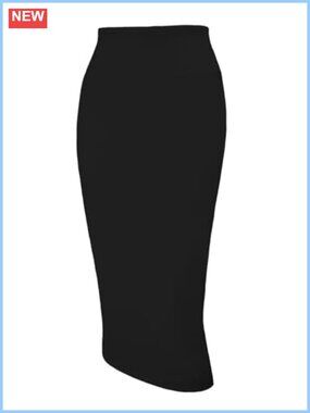 Women's Office Work Pencil Skirt Stretch High Waist Below Knee Bodycon